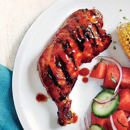 Grilled chicken with honey-chipotle BBQ sauce