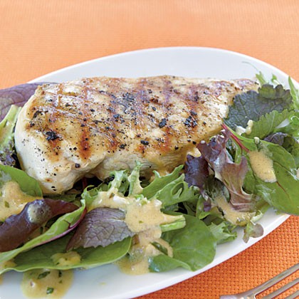 Grilled chicken with mustard-tarragon sauce