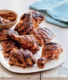 Grilled chicken with quick barbecue sauce