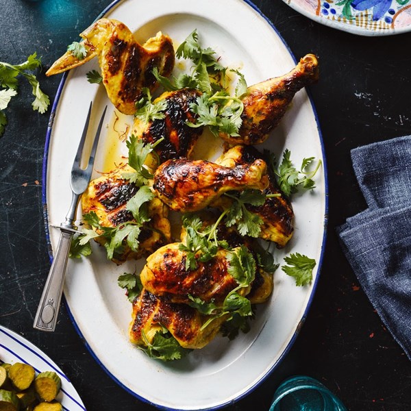 Grilled chicken with saffron