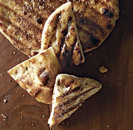 Grilled chickpea flatbread