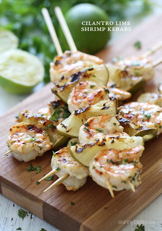Grilled cilantro lime shrimp kebabs recipe | Eat Your Books
