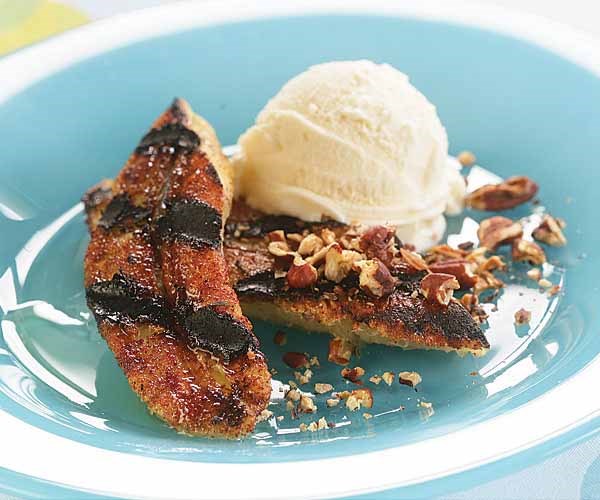 Grilled cinnamon-sugar bananas with vanilla ice cream & bourbon