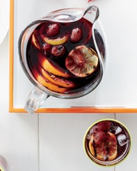Grilled citrus and grape sangria