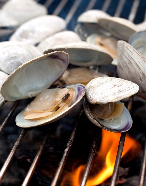 Grilled clams with lemon-cayenne-garlic butter