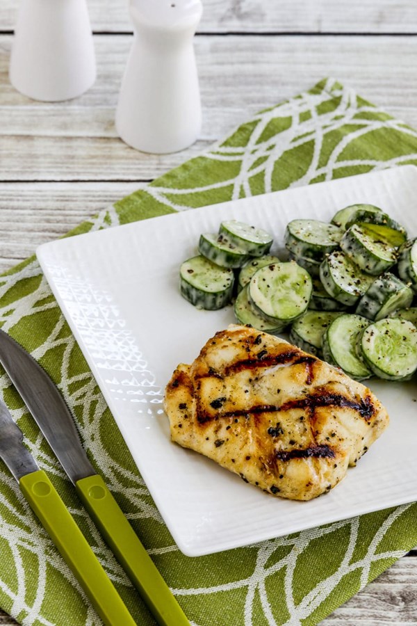 Grilled cod with garlic, basil, and lemon