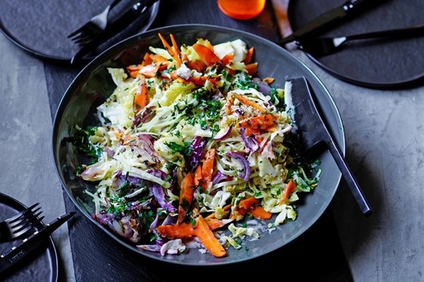 Grilled coleslaw with yuzu mayonnaise