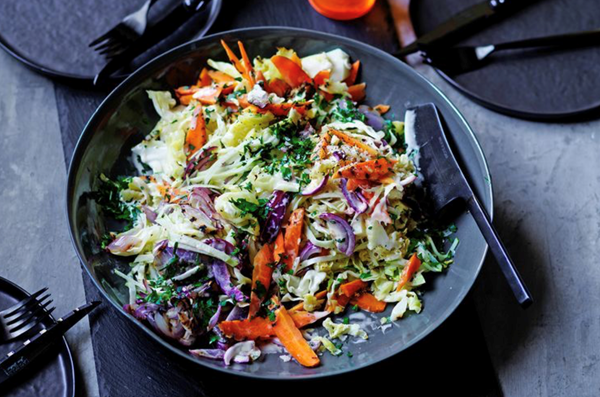 Grilled coleslaw with yuzu mayonnaise