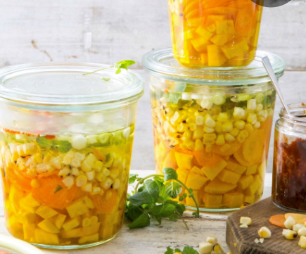 Grilled corn & carrot giardiniera
