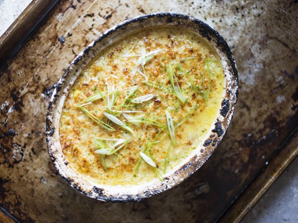 Grilled corn and ricotta dip