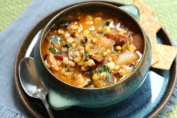 Grilled corn chowder
