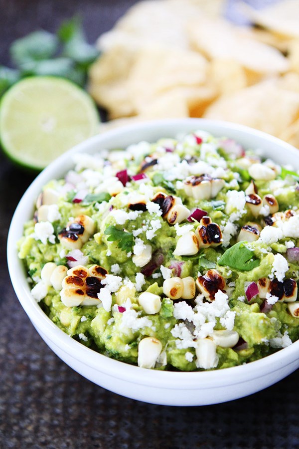 Grilled corn guacamole