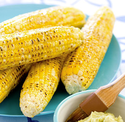 Grilled corn on the cob