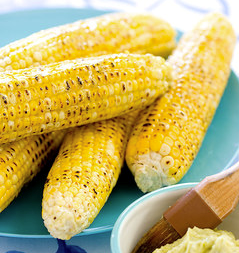 Grilled corn on the cob