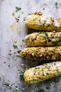 Grilled corn on the cob with Parmesan butter