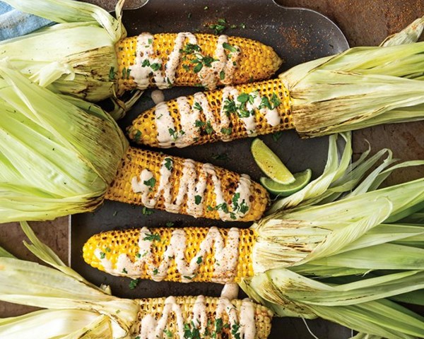 Grilled corn on the cob