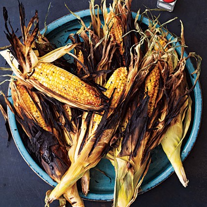 Grilled corn on the cob