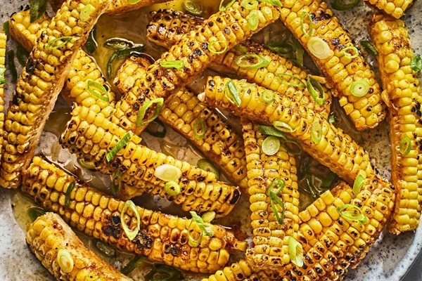 Grilled corn ribs with honey butter