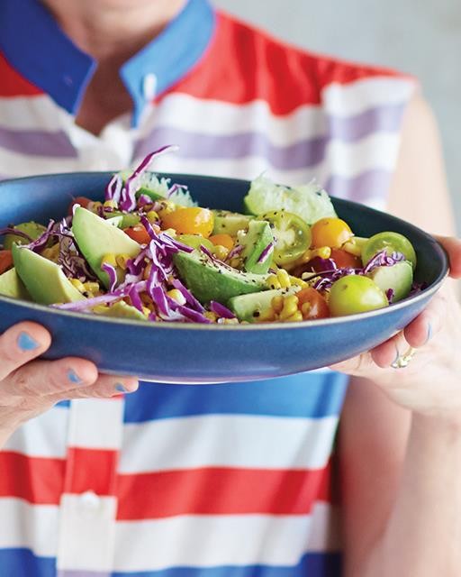 Grilled corn salad with avocado & honey