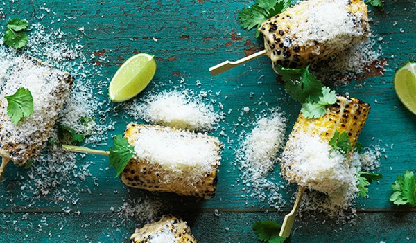 Grilled corn with lime and Parmesan