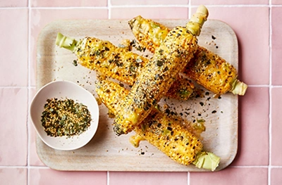 Grilled corn with miso butter & nori salt