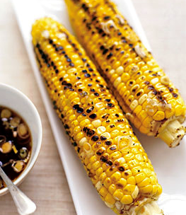 Grilled corn with sweet-savory Asian glaze