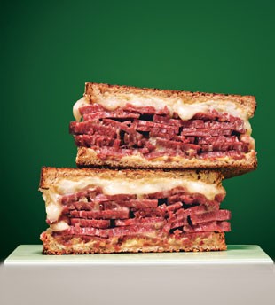 Grilled corned beef and Fontina sandwiches