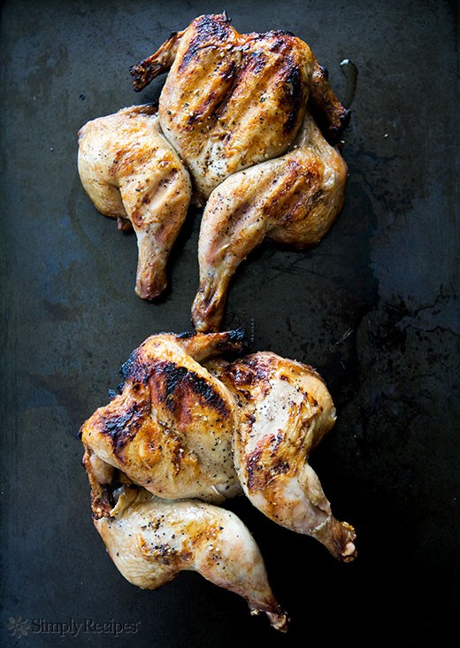 Grilled Cornish game hens