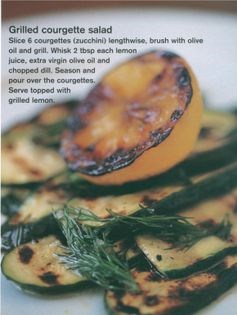 Grilled courgette salad