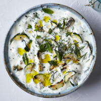 Grilled courgette tzatziki
