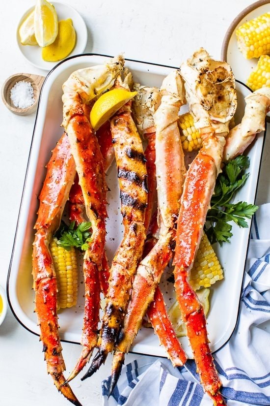 Grilled crab legs