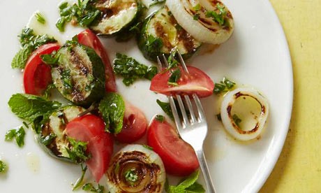 Grilled cucumber salad