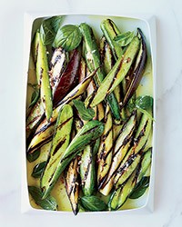 Grilled cucumbers and eggplant