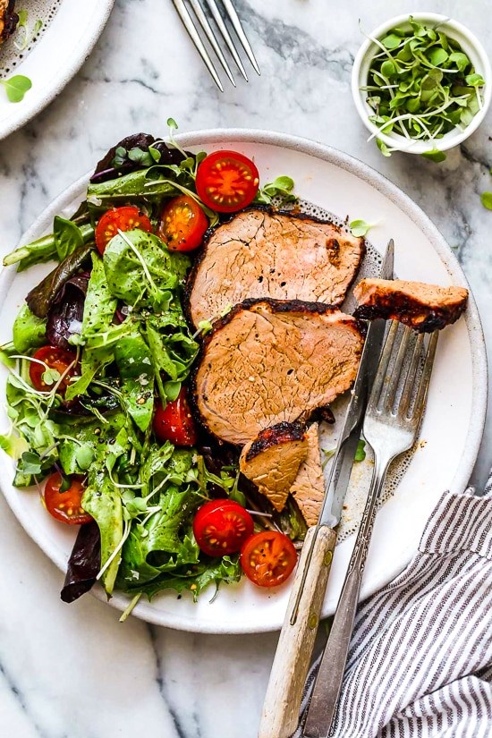Grilled cumin spiced pork tenderloin