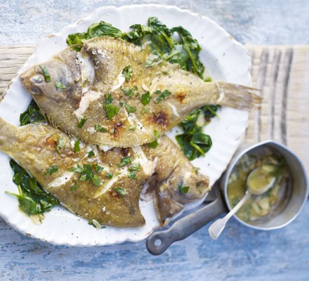 Grilled dab with garlic butter