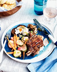 Grilled double-cut pork chops