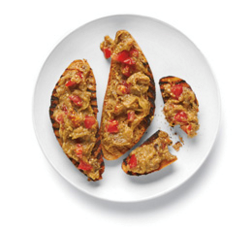 Grilled eggplant bruschetta