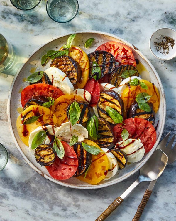 Grilled eggplant Caprese 