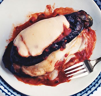 Grilled eggplant Parmigiana