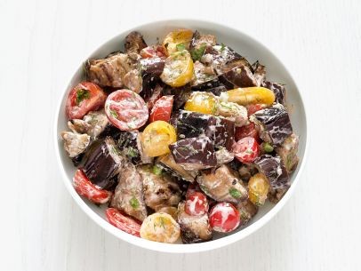 Grilled eggplant salad