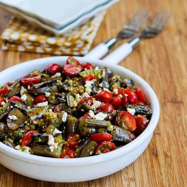 Grilled eggplant salad