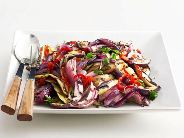 Grilled eggplant salad