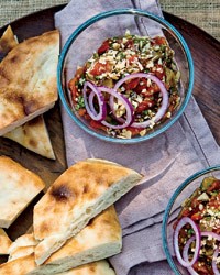 Grilled eggplant salad with walnuts (Adzhapsandali)