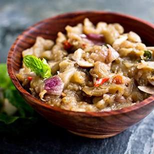 Grilled eggplant salsa