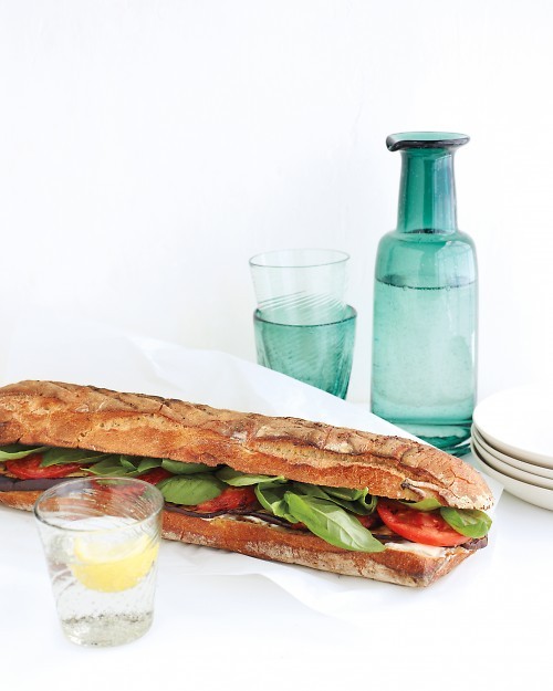 Grilled eggplant sandwich