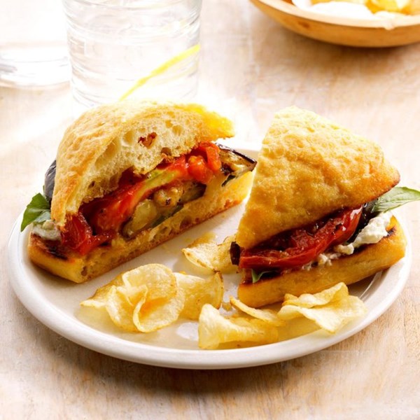 Grilled eggplant sandwiches 