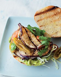 Grilled eggplant tortas