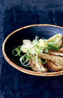 Grilled eggplant with ginger