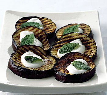 Grilled eggplant with lebneh