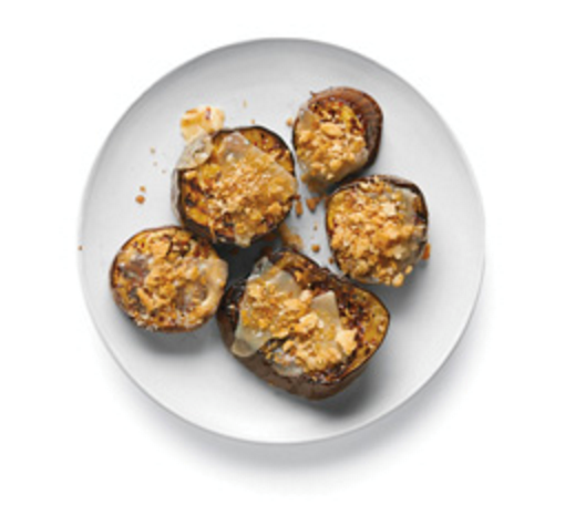 Grilled eggplant with Parmesan and bread crumbs